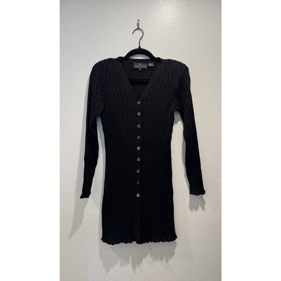 Vintage Carole Little Petite Size P Textured Button Front Long Cardigan Knit - Picture 1 of 8